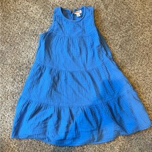 Girls Cat and Jack sleeveless blue gauze dress size Medium